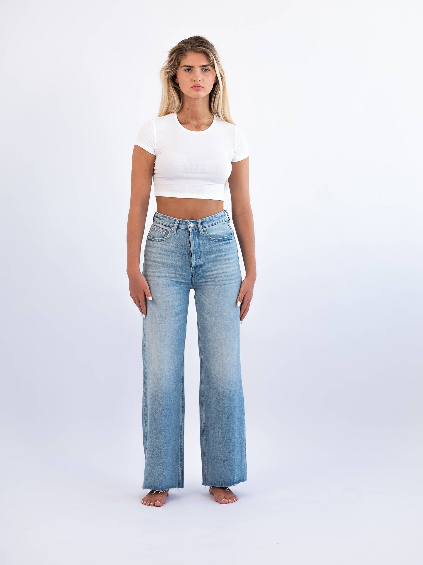 High Rise Wide Leg Authentic Beach - Bar - Pant Denim Pant