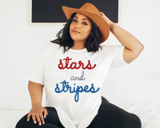 Stars and Stripes Tinsel Graphic Tee