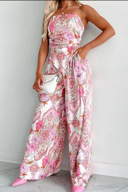 Retro Vintage Bandana Style Floral Pastel Pants