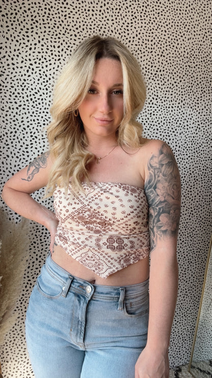 Rebecca Tie Detail Knit Tube Top
