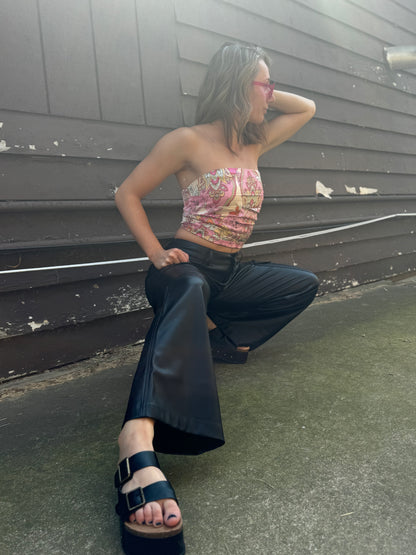 Keep It Real Faux Leather Cargo Pants