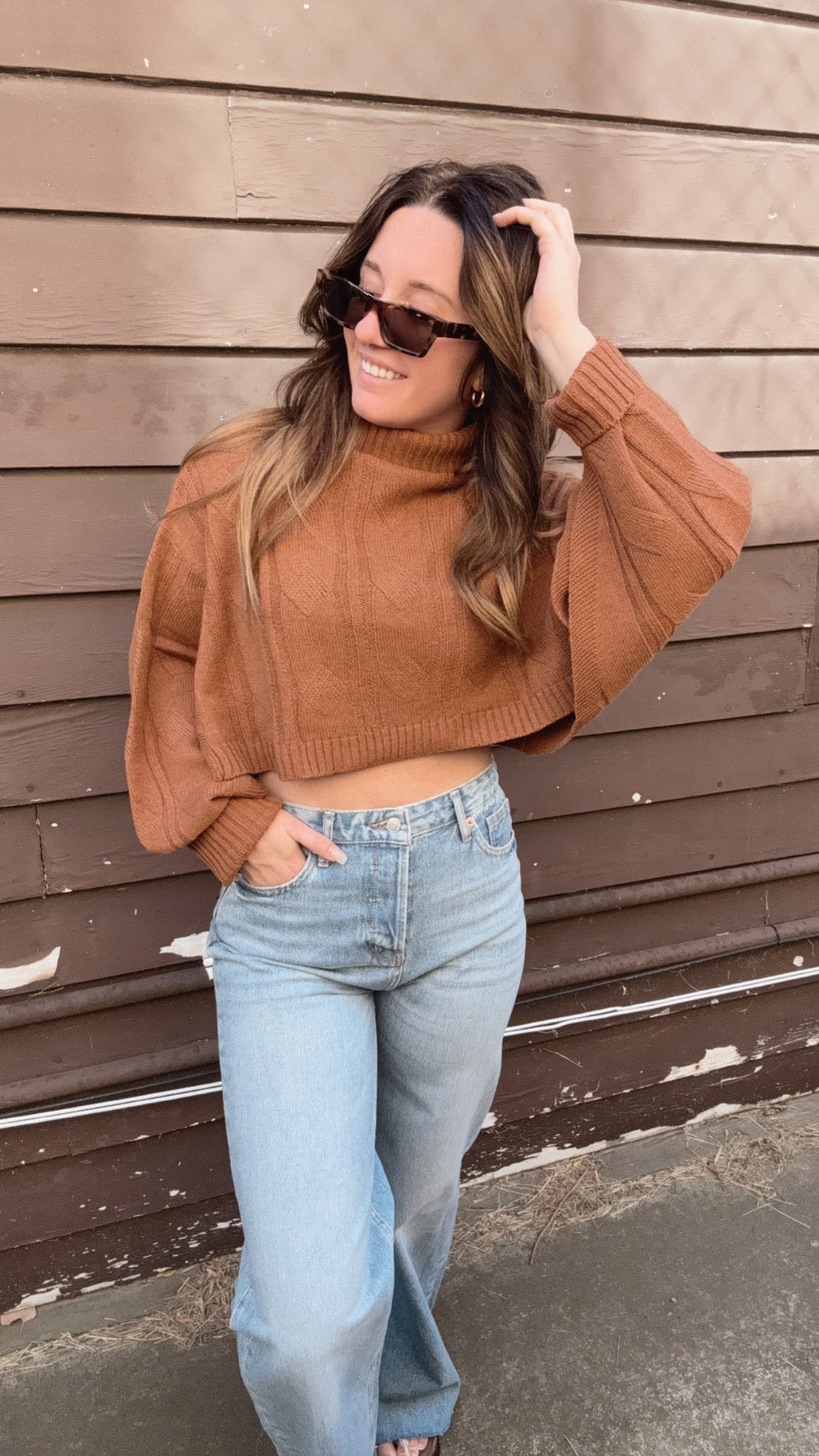 Nevaeh Turtleneck Poncho Sweater