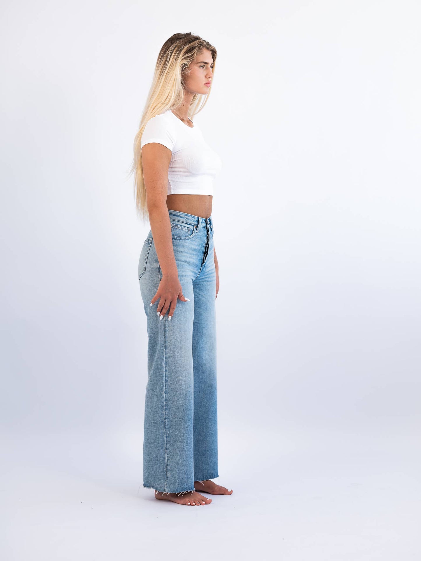 High Rise Wide Leg Authentic Beach - Bar - Pant Denim Pant