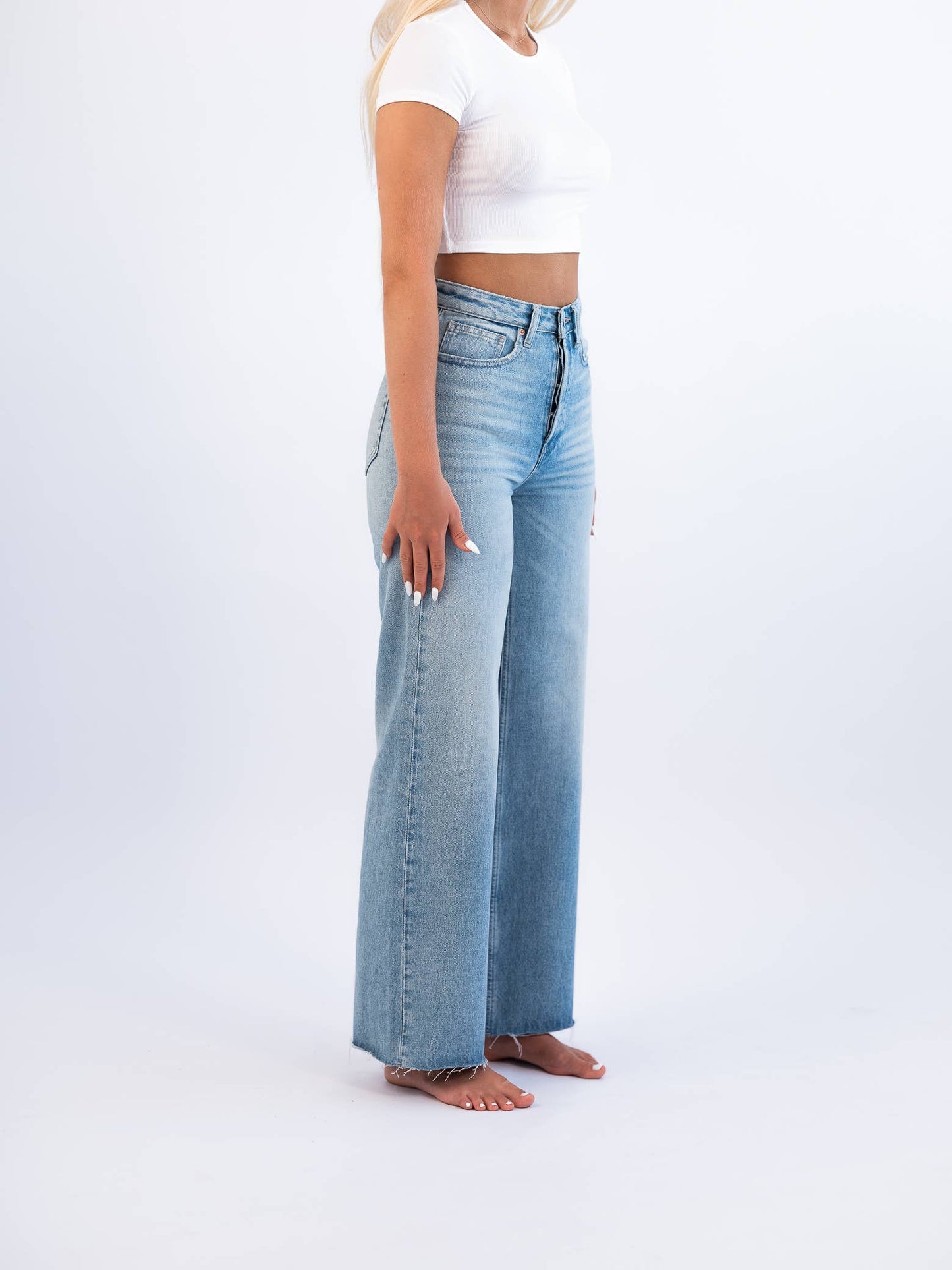 High Rise Wide Leg Authentic Beach - Bar - Pant Denim Pant