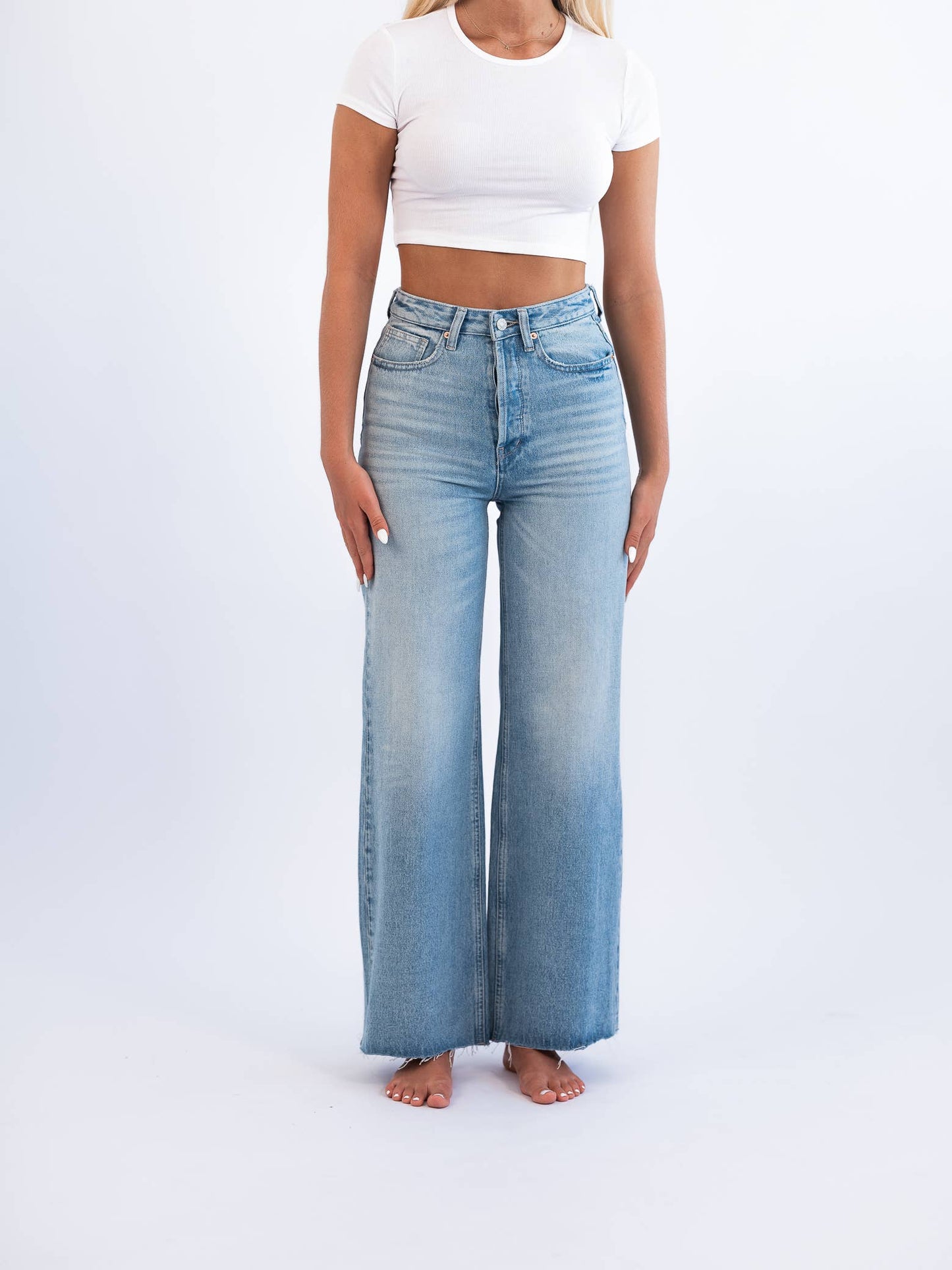 High Rise Wide Leg Authentic Beach - Bar - Pant Denim Pant