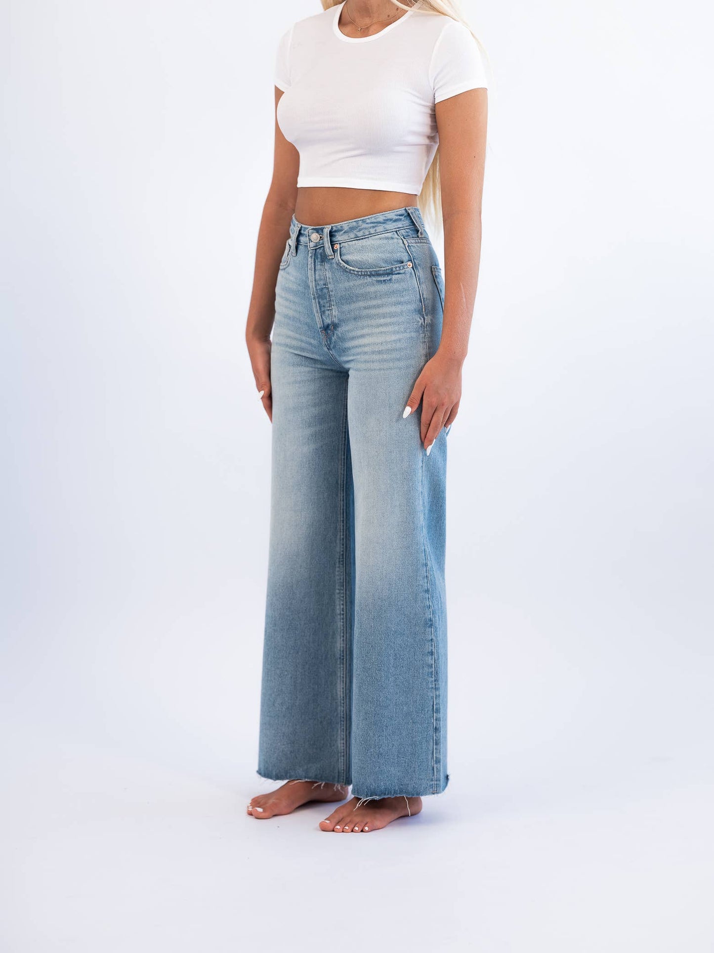 High Rise Wide Leg Authentic Beach - Bar - Pant Denim Pant