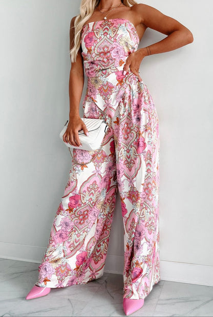 Retro Vintage Bandana Style Floral Pastel Pants
