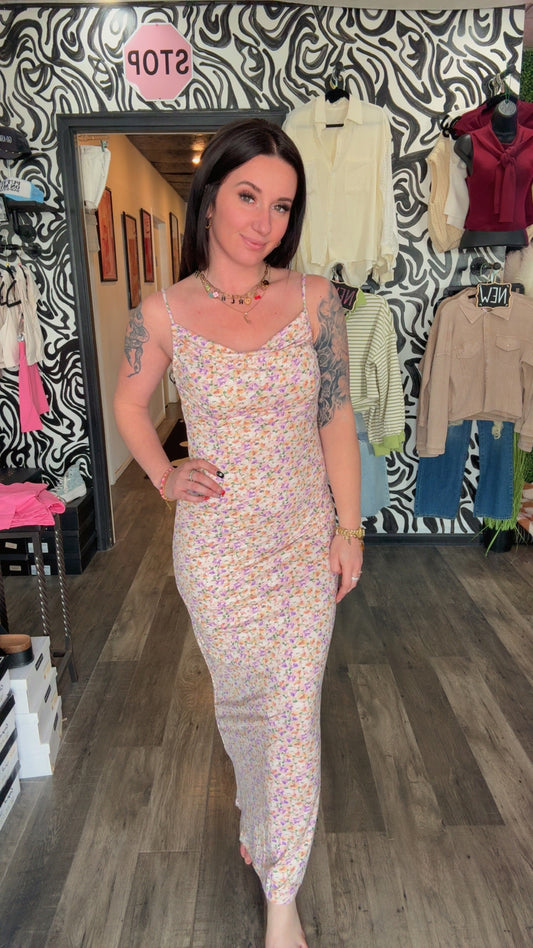 Eviana Floral Square Cami Maxi Dress