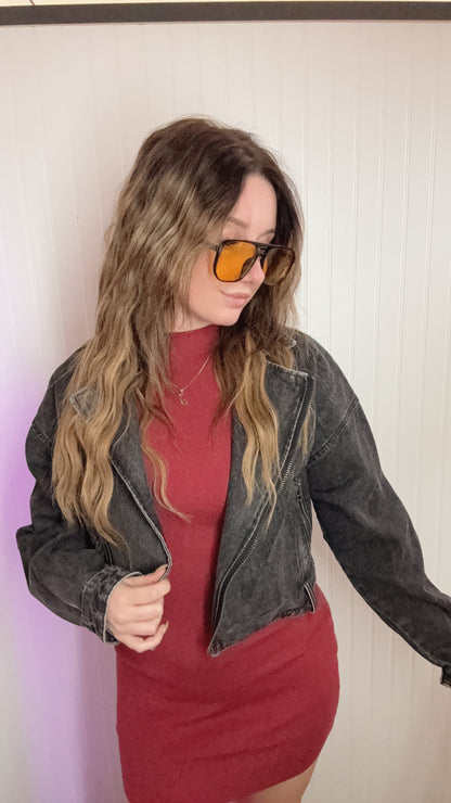 Morgan Cropped Denim Jacket