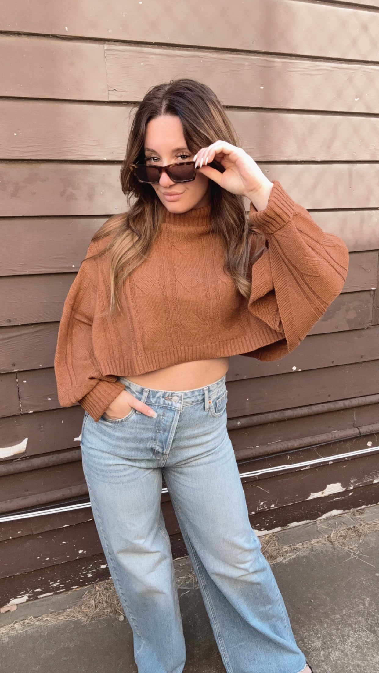 Nevaeh Turtleneck Poncho Sweater