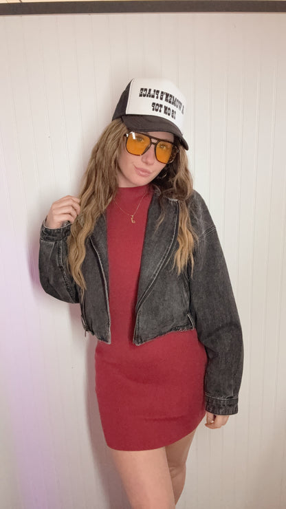 Morgan Cropped Denim Jacket