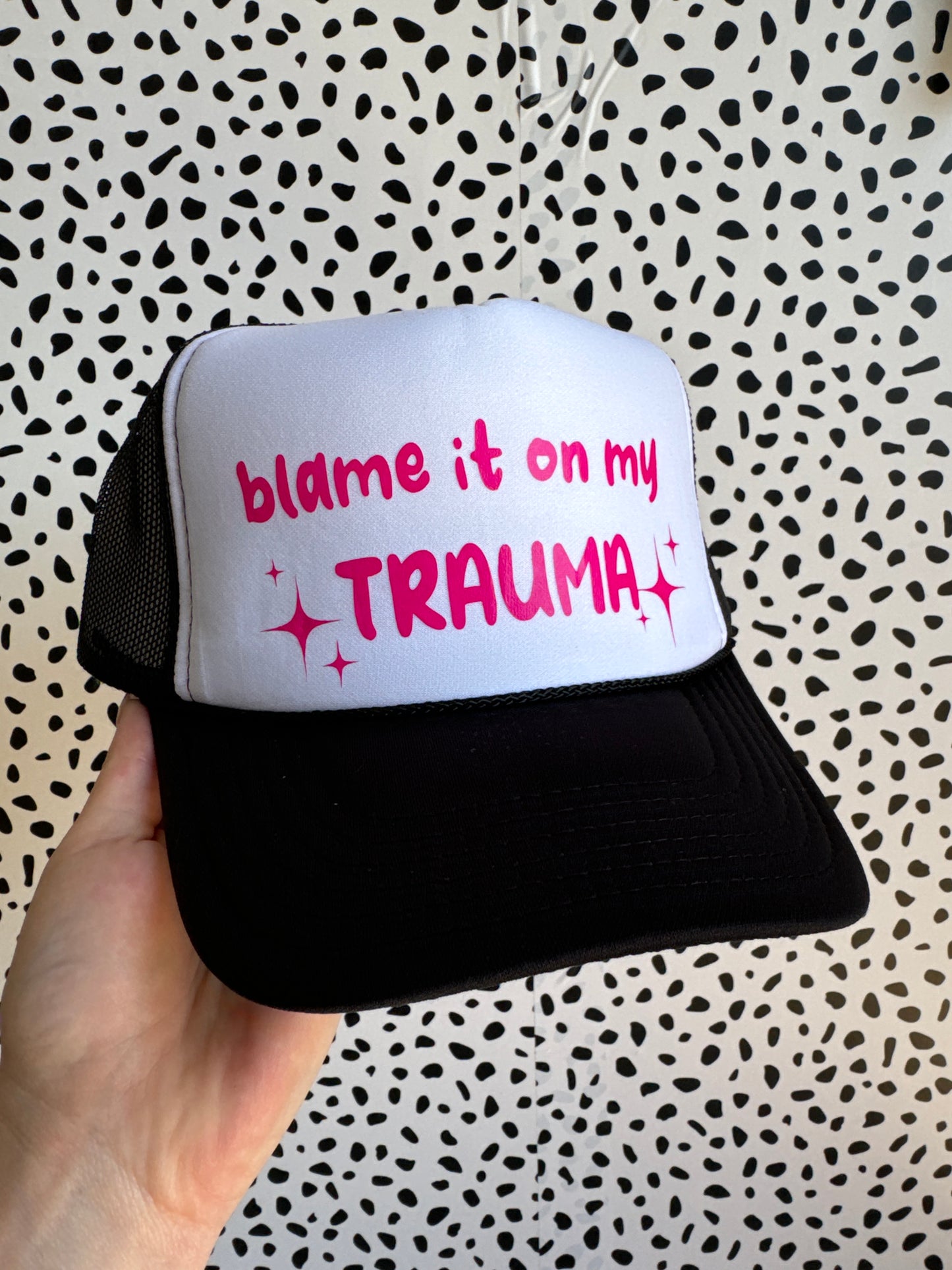 Blame It On My Trauma - Black Trucker Hat