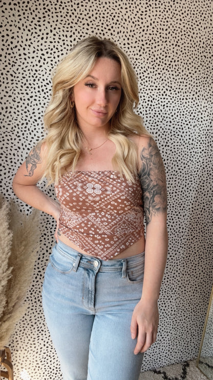 Rebecca Tie Detail Knit Tube Top