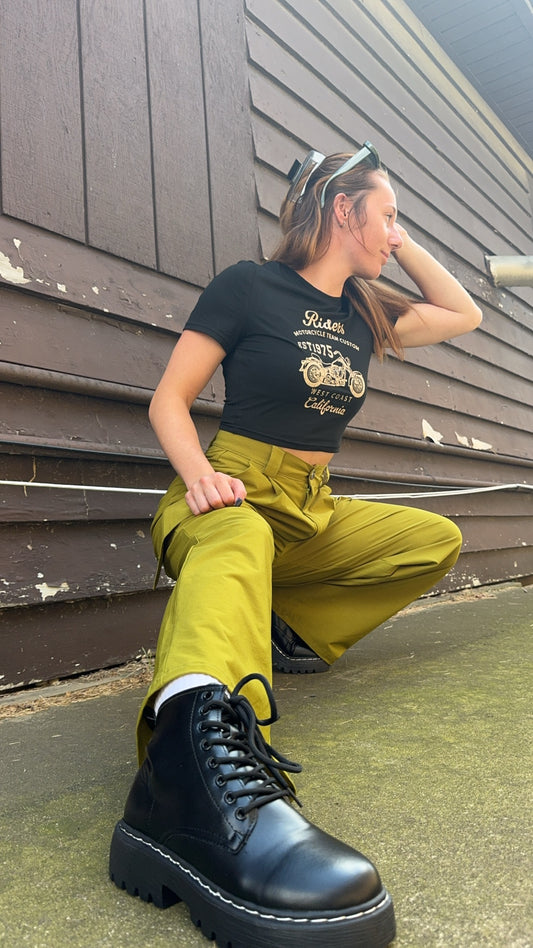 Callie Stretch Woven Wide Leg Cargo Pants