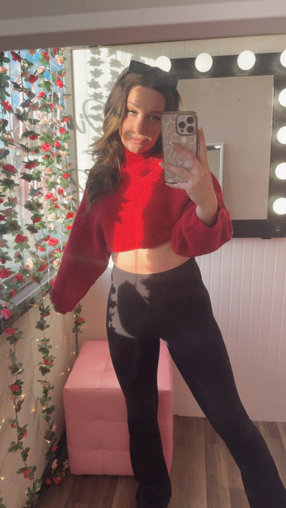 Mallory Mock Neck Cropped Sweater