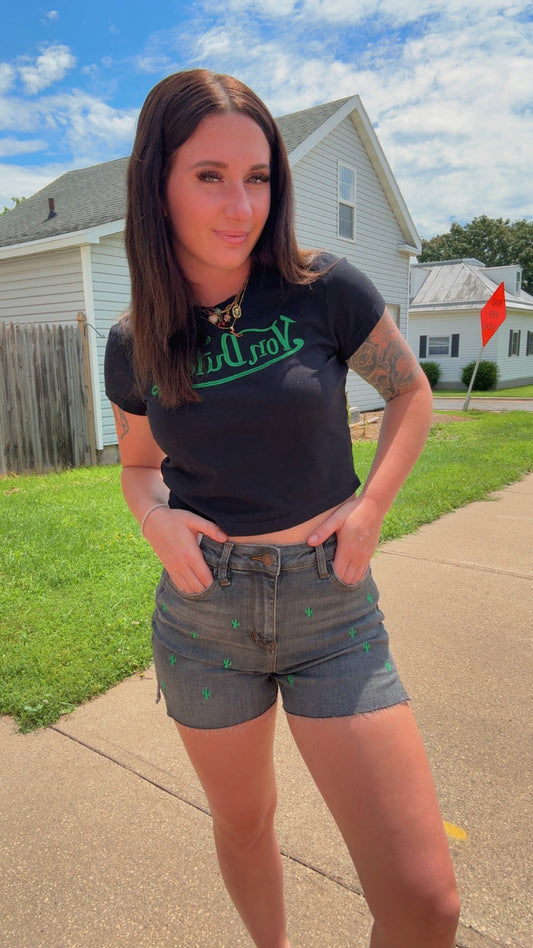 Judy Blue Cactus High Waisted Shorts