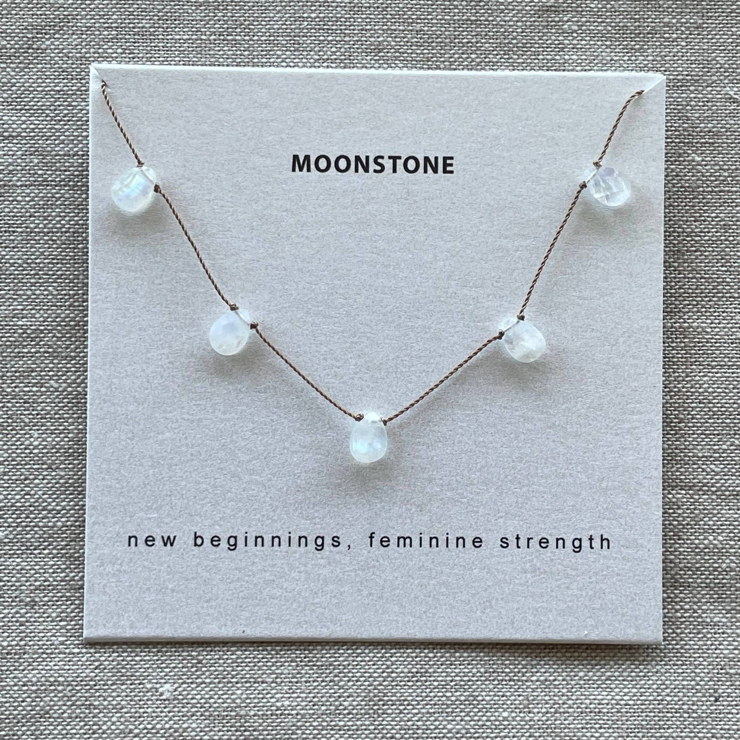 Rainbow Moonstone 5 Stone Necklace- New Beginnings