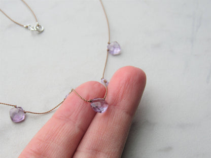 Amethyst 5 Stone Necklace- Peace