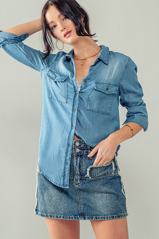 Daphne Long Sleeve Button Down Top