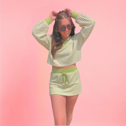 Selena Striped Mini Skort