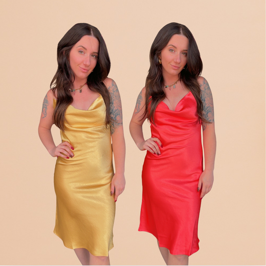 Talia Satin Midi Dress