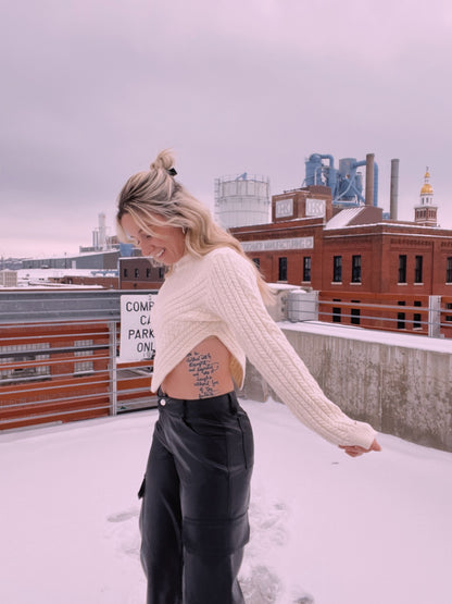 Be My Valentine Asymmetric Cable Knit Top