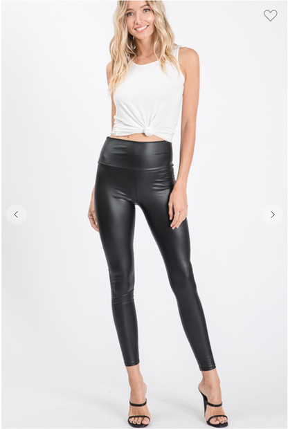 Chic Start Faux Leather Black Leggings