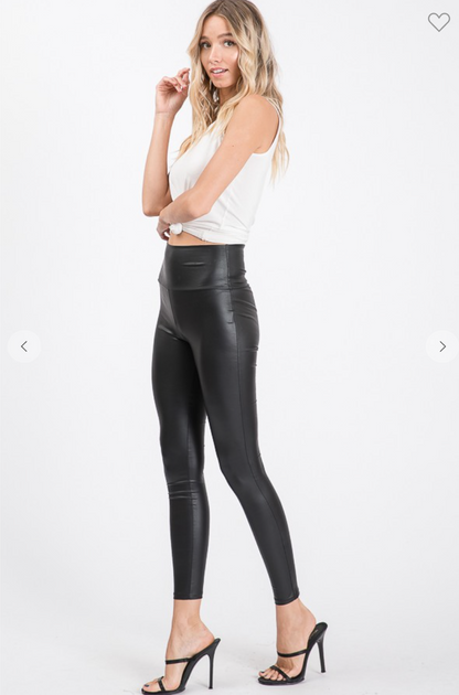 Chic Start Faux Leather Black Leggings