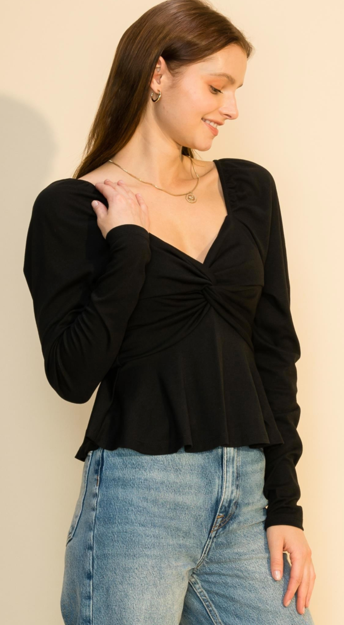 Tabby Twisted Long Sleeve Top