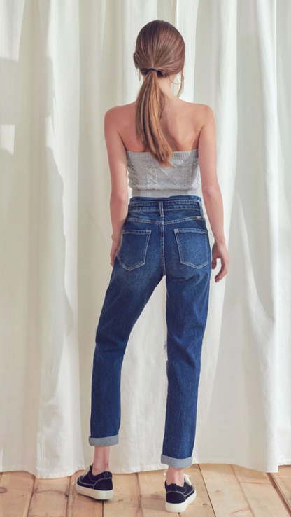 Ashley High Rise Mom Fit KanCan
