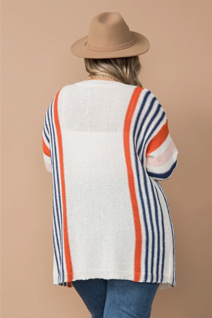 Kayla Striped Knit Cardigan