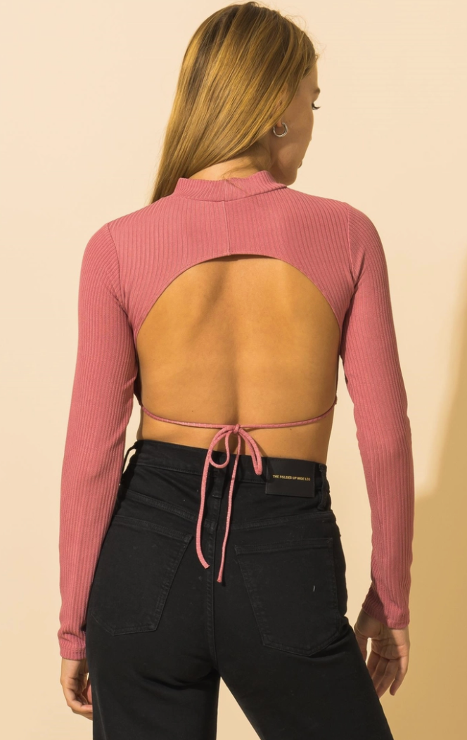 Rose Backless Crop Top