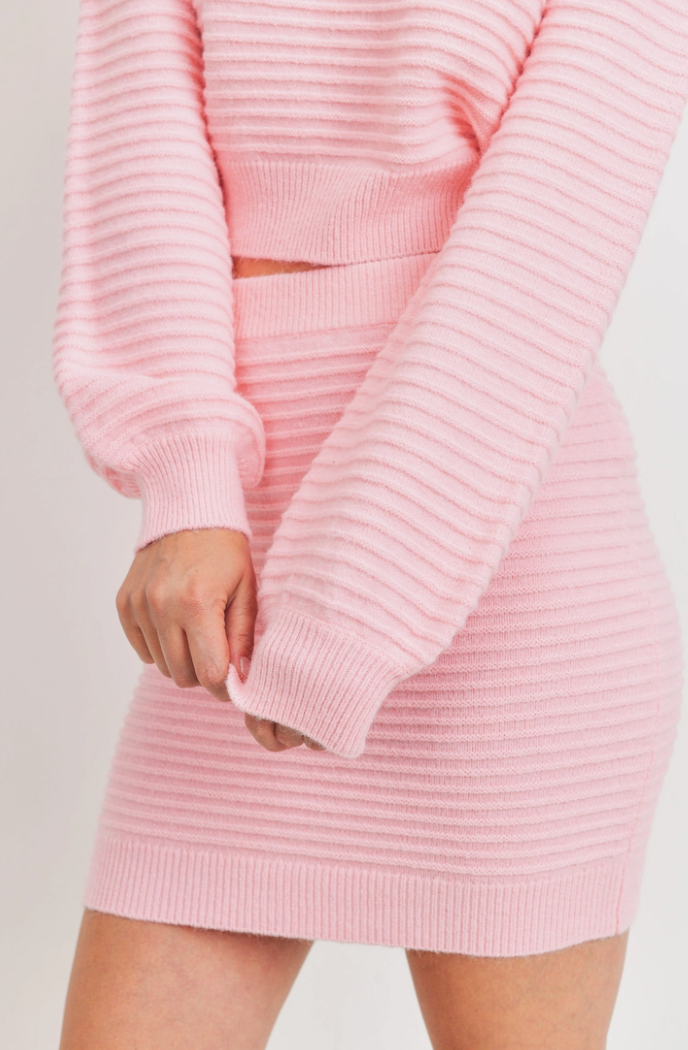 Pieces Of My Heart Ribbed Two Piece Sweater Set