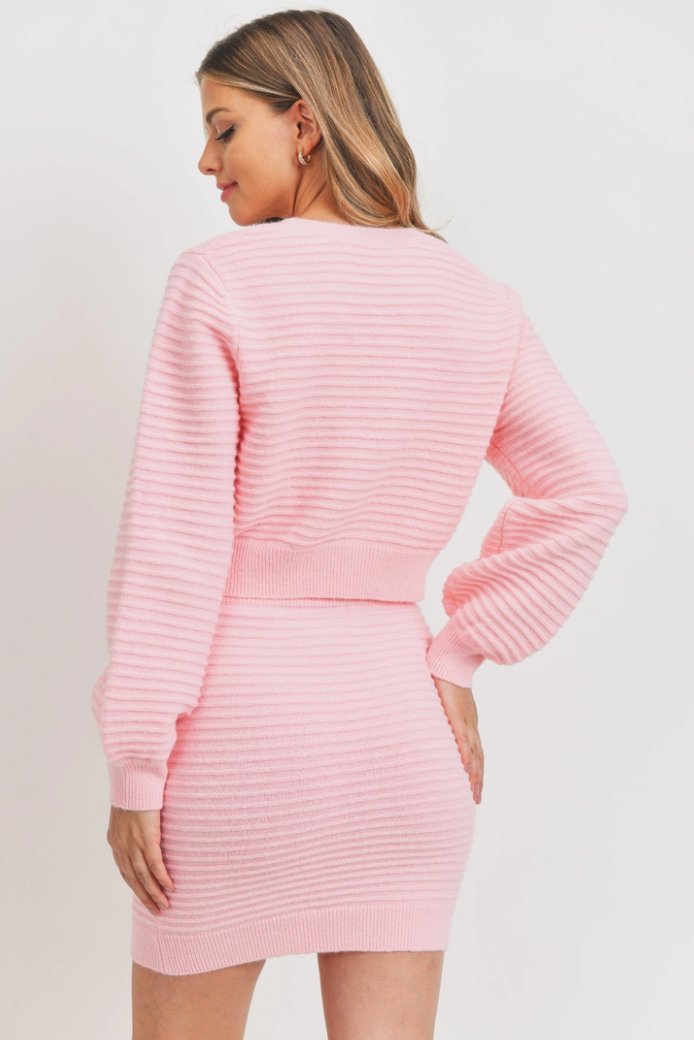 Pieces Of My Heart Ribbed Two Piece Sweater Set