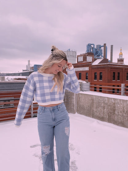 Yoni Checker Plaid Sweater Top