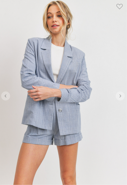 Boss Babe Plaid Printed Blazer