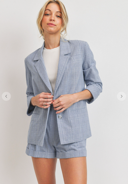 Boss Babe Plaid Printed Blazer