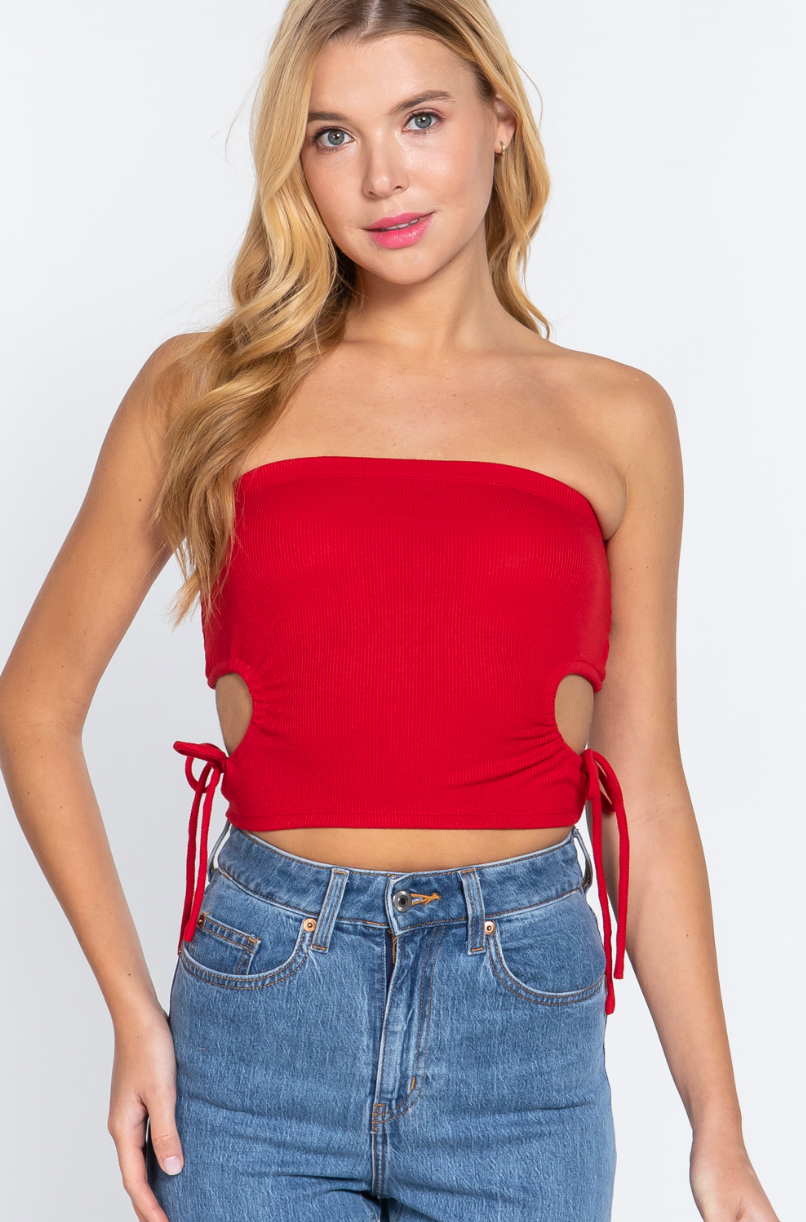 Val Side Open Detail Tube Top