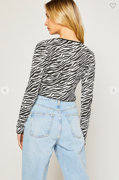 Crossroads Zebra Knit Top